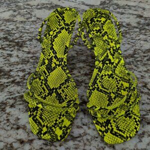 Zara Neon Green Sandals Size 8.5